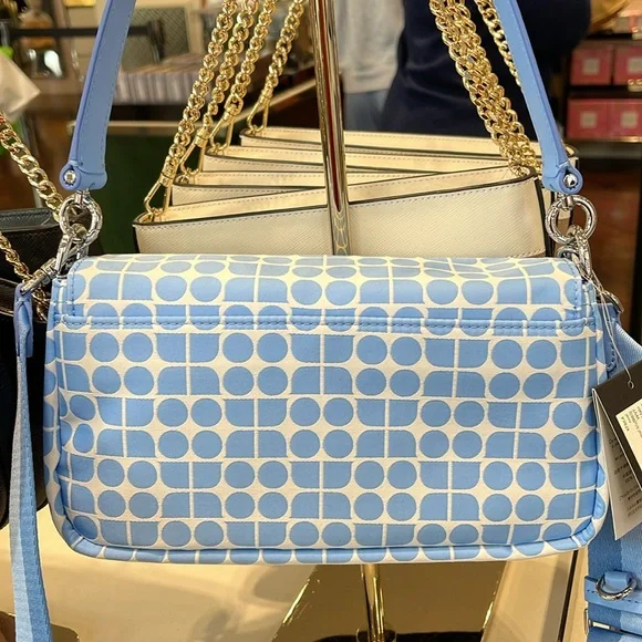 Kate Spade Noel Jacquard Convertible Crossbody Canvas XBody 
Astral Blue 
NWT - Picture 14 of 16